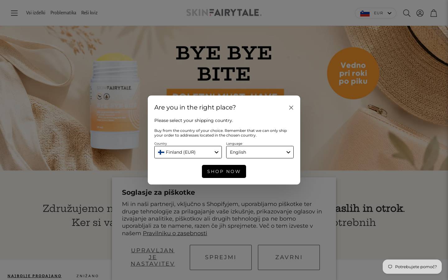 Skinfairytale homepage screenshot