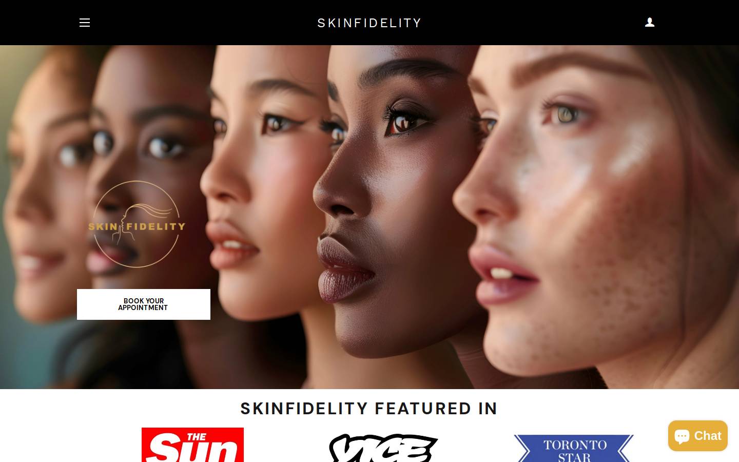 skinfidelity.ca homepage screenshot