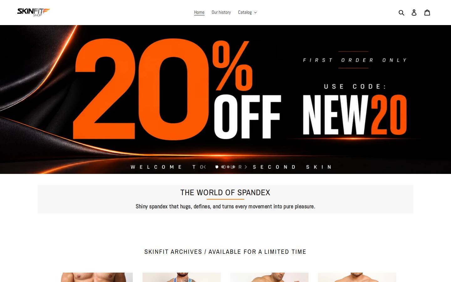Skinfitshop homepage screenshot