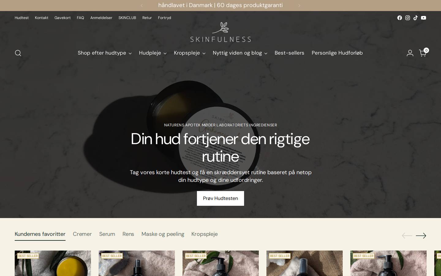 Skinfulness homepage screenshot