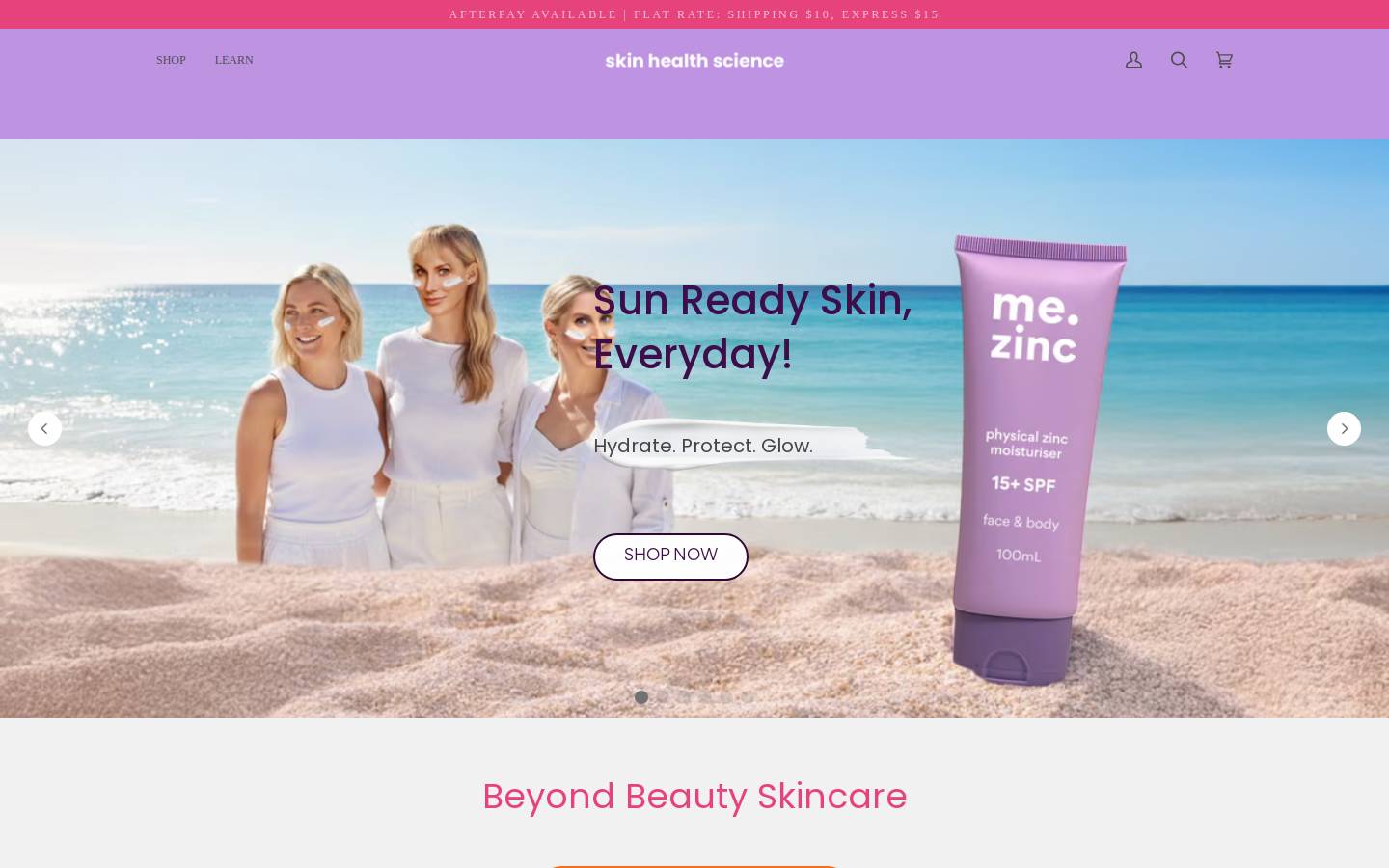 skinhealthscience.com.au homepage screenshot