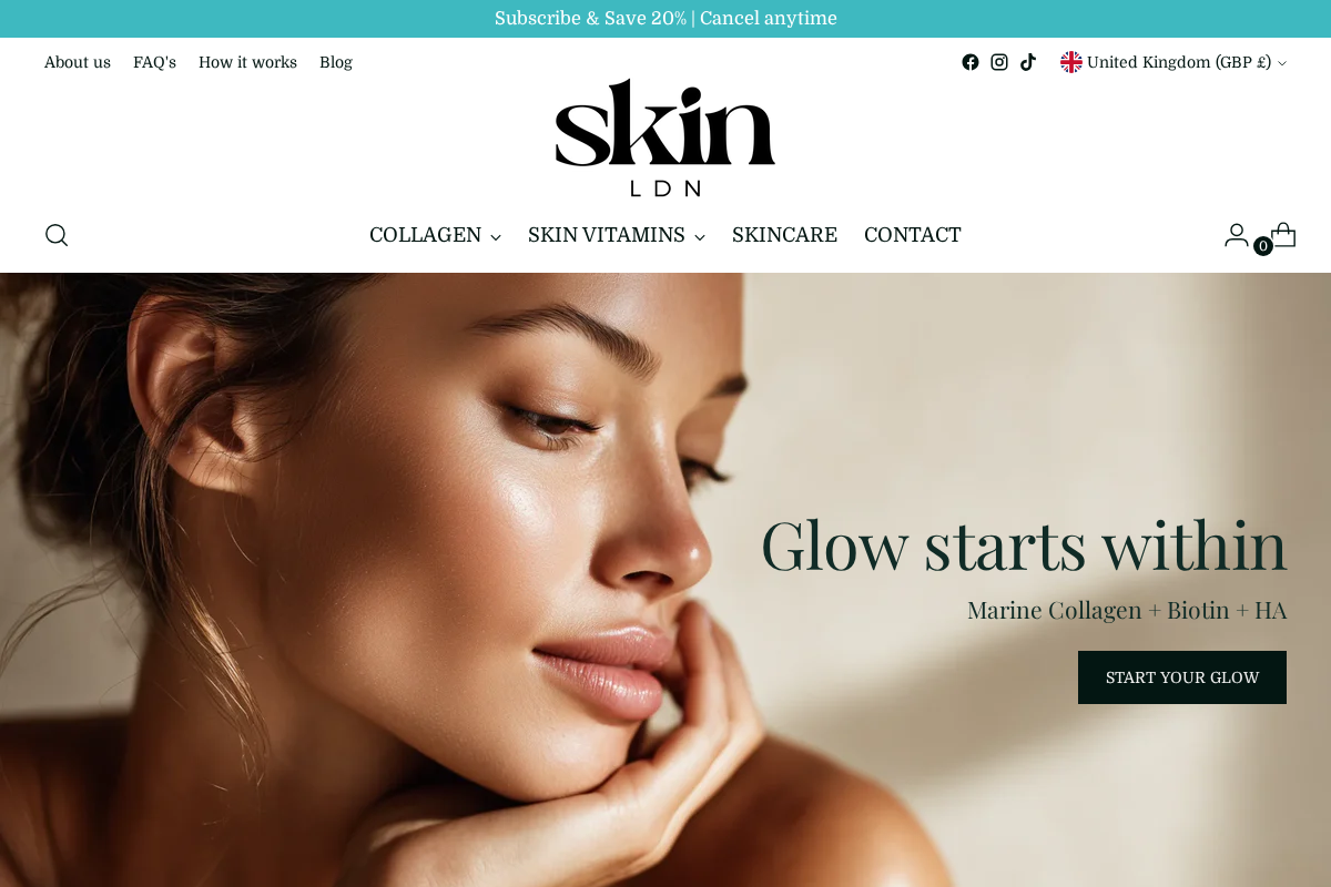 skinldn.co.uk homepage screenshot
