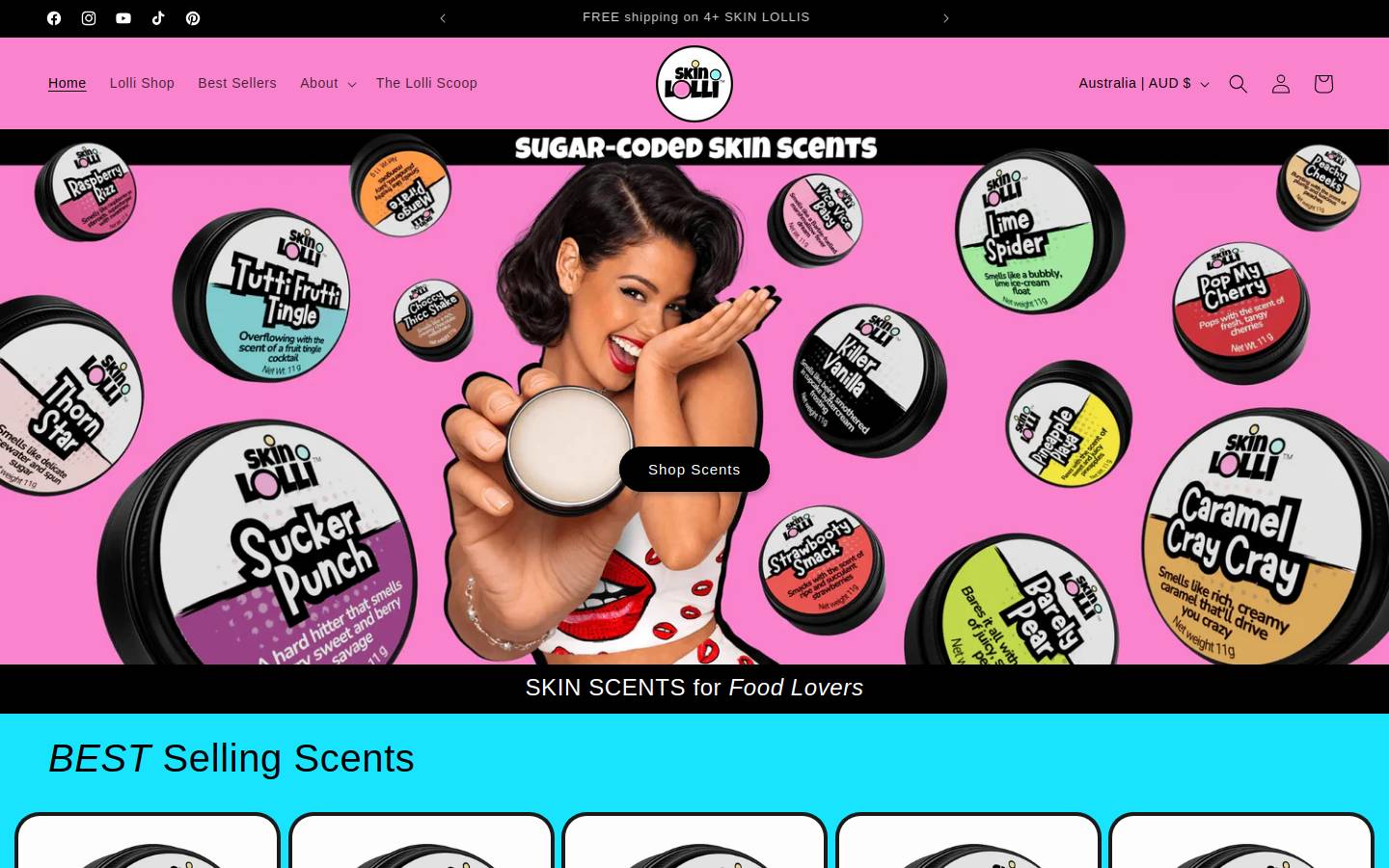 skinlolli.com homepage screenshot