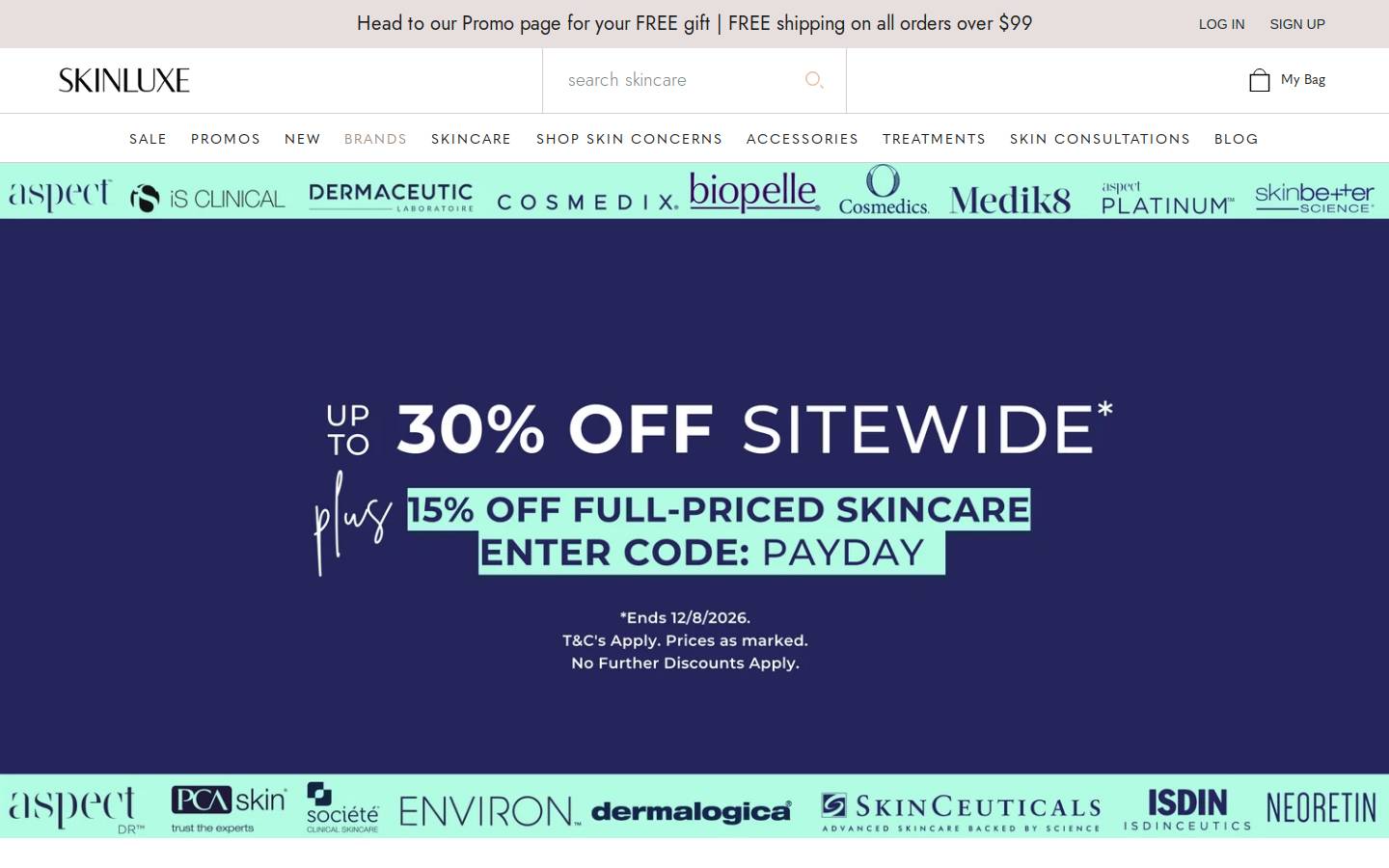 skinluxe.com.au homepage screenshot