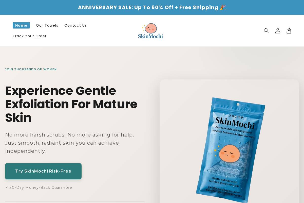 SkinMochi homepage screenshot