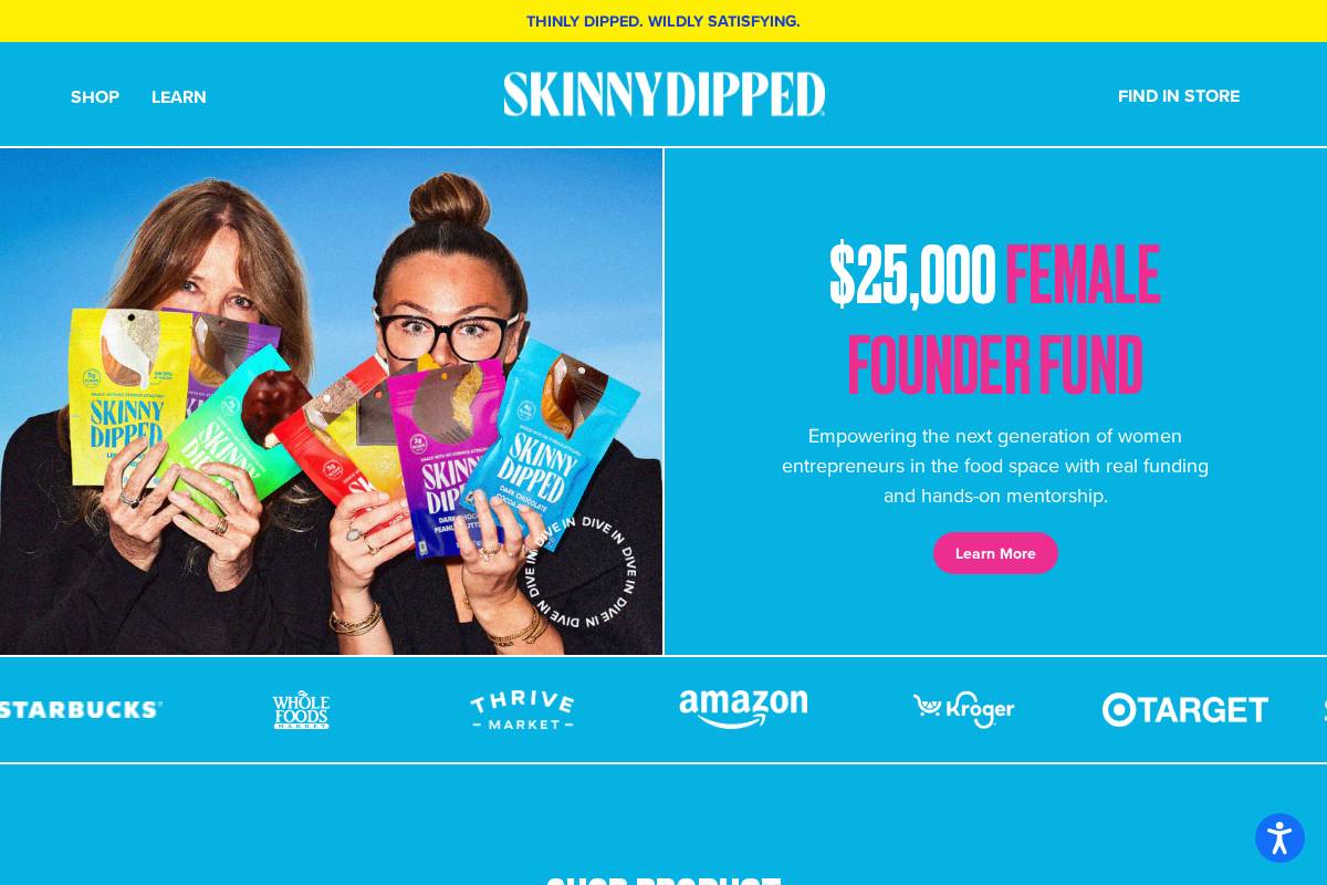 skinnydipped.com homepage screenshot