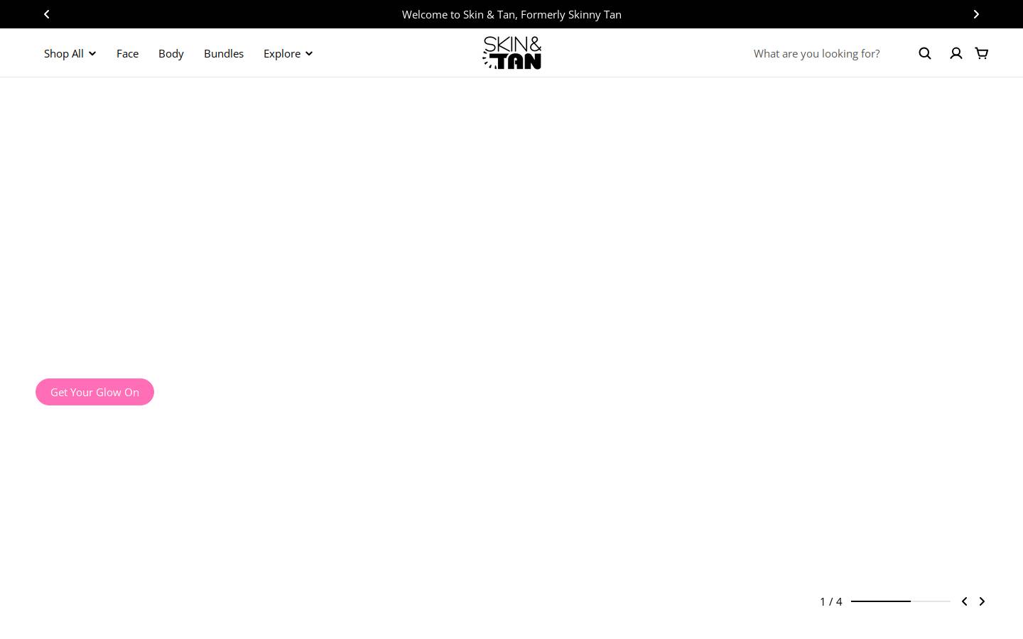 Skinny Tan homepage screenshot