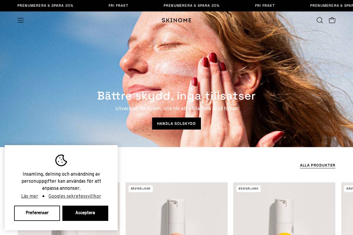 skinome.com homepage screenshot