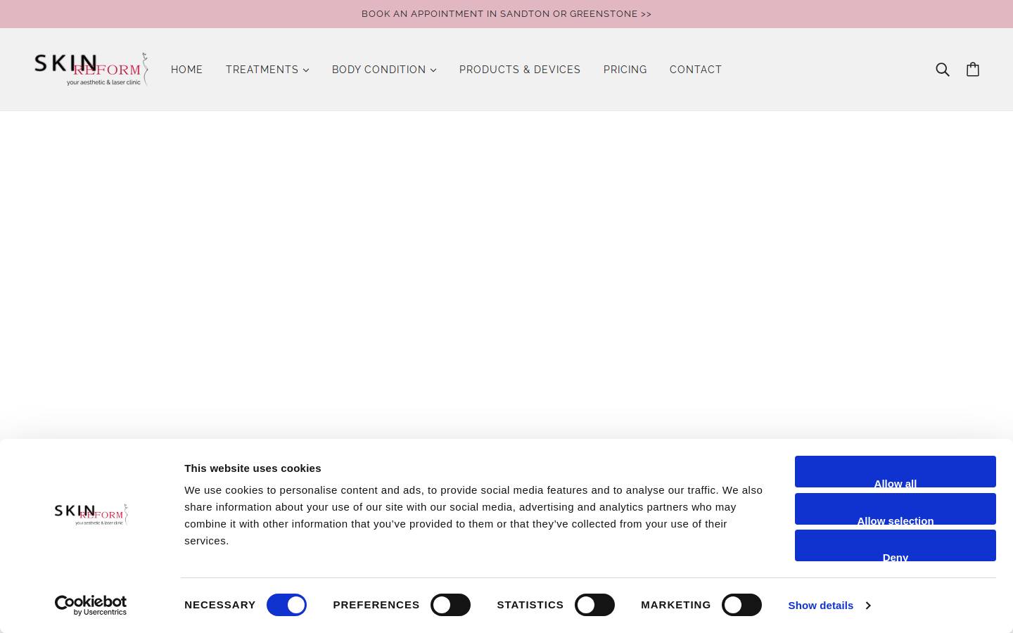 skinreform.co.za homepage screenshot