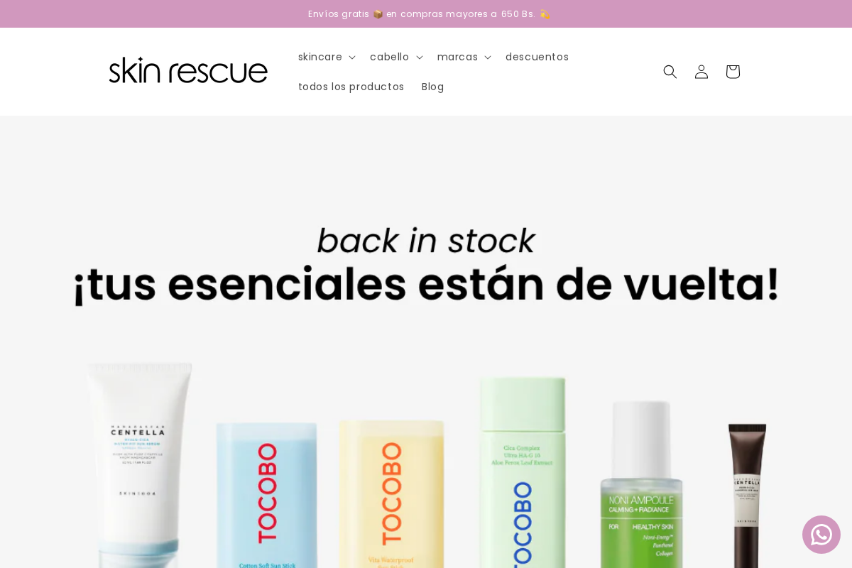 Skin Rescue homepage screenshot