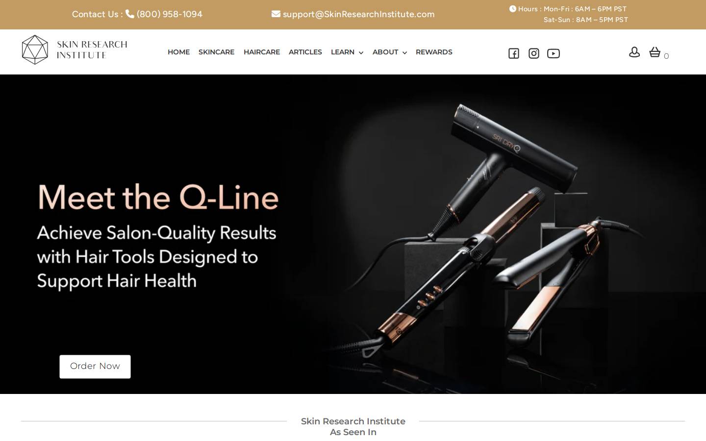 skinresearchinstitute.com homepage screenshot