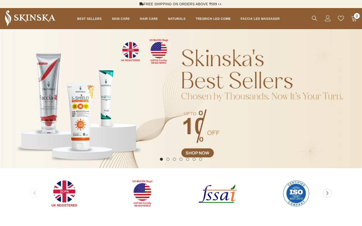 SKINSKA  PHARMACEUTICA PVT.LTD.  homepage screenshot