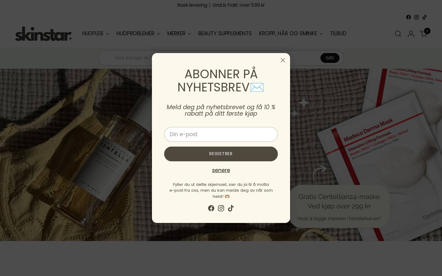 Skinstar homepage screenshot