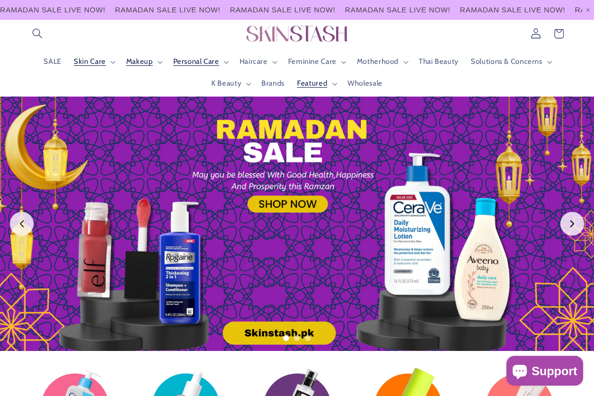 SkinStash homepage screenshot