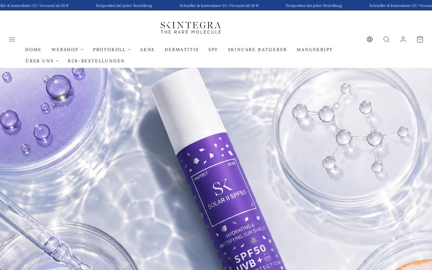 skintegra.at homepage screenshot