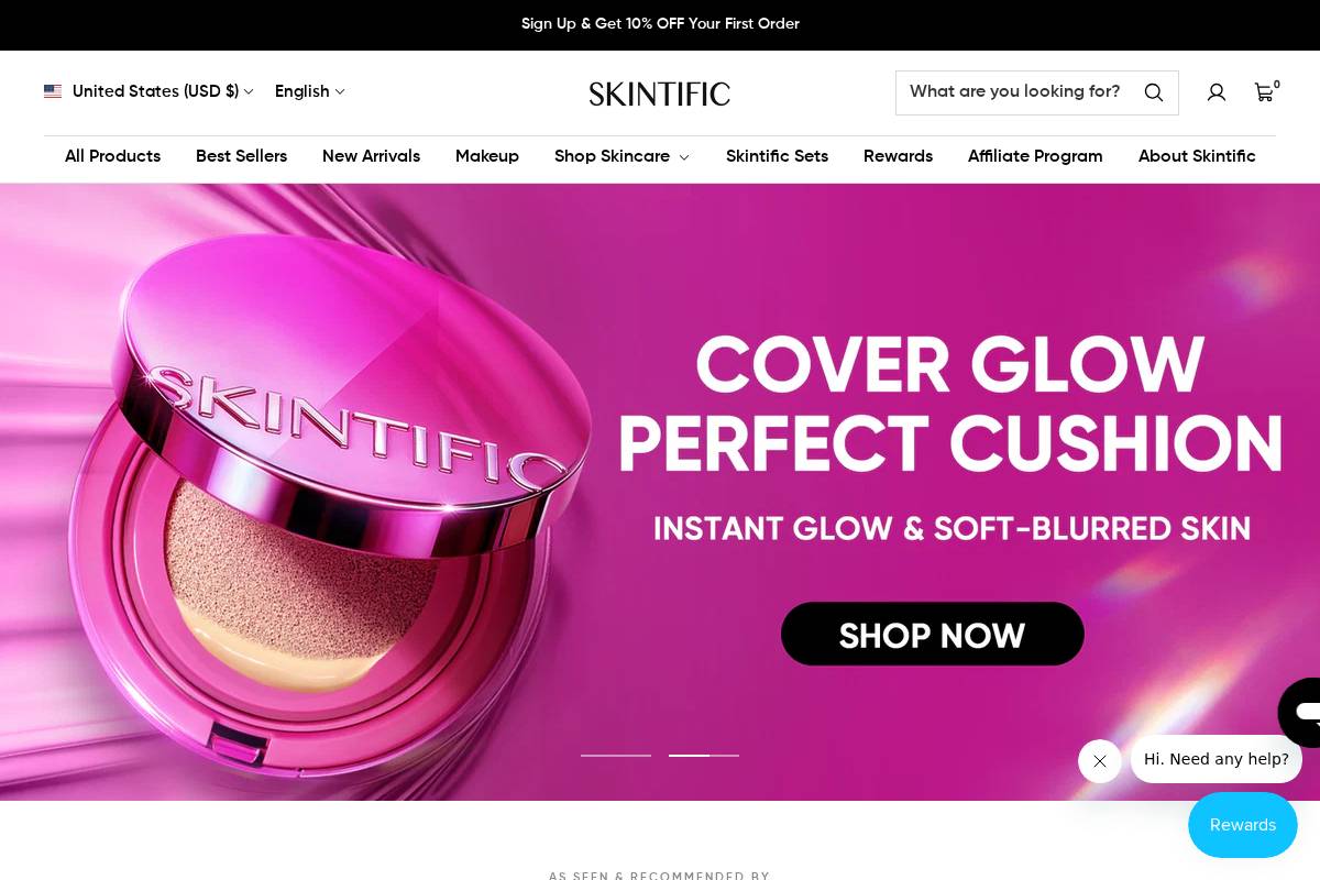 Skintific homepage screenshot