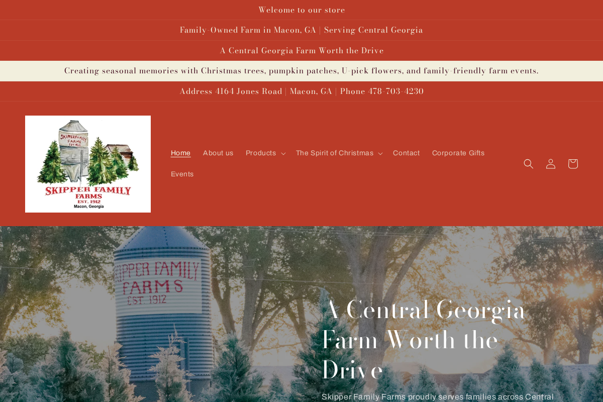 Skipper Family Farms homepage screenshot