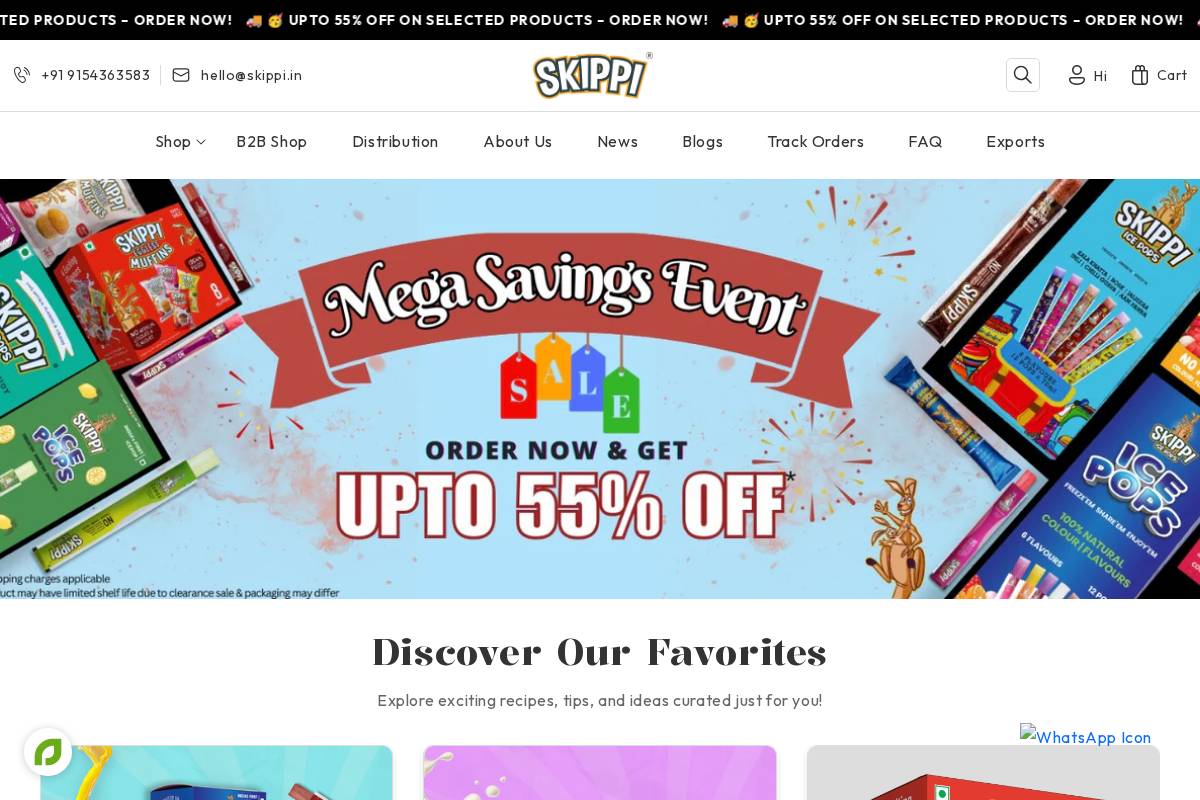 skippi.in homepage screenshot