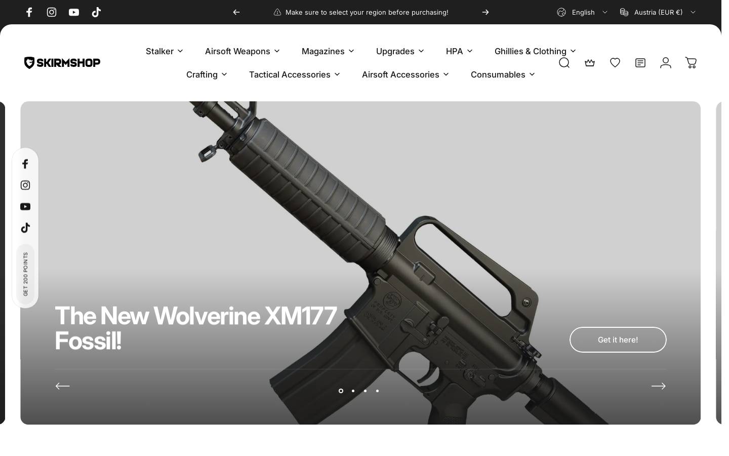 skirmshop.eu homepage screenshot