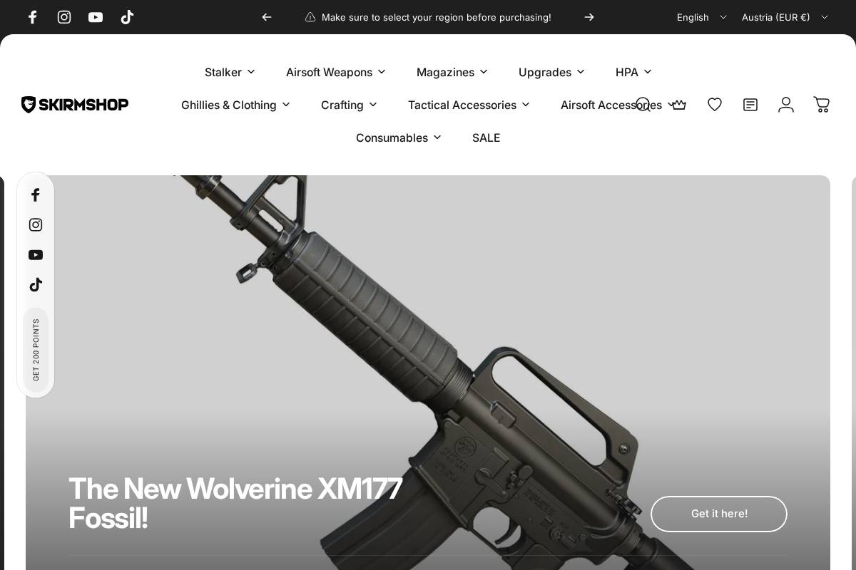 ¤ SkirmShop ¤ homepage screenshot