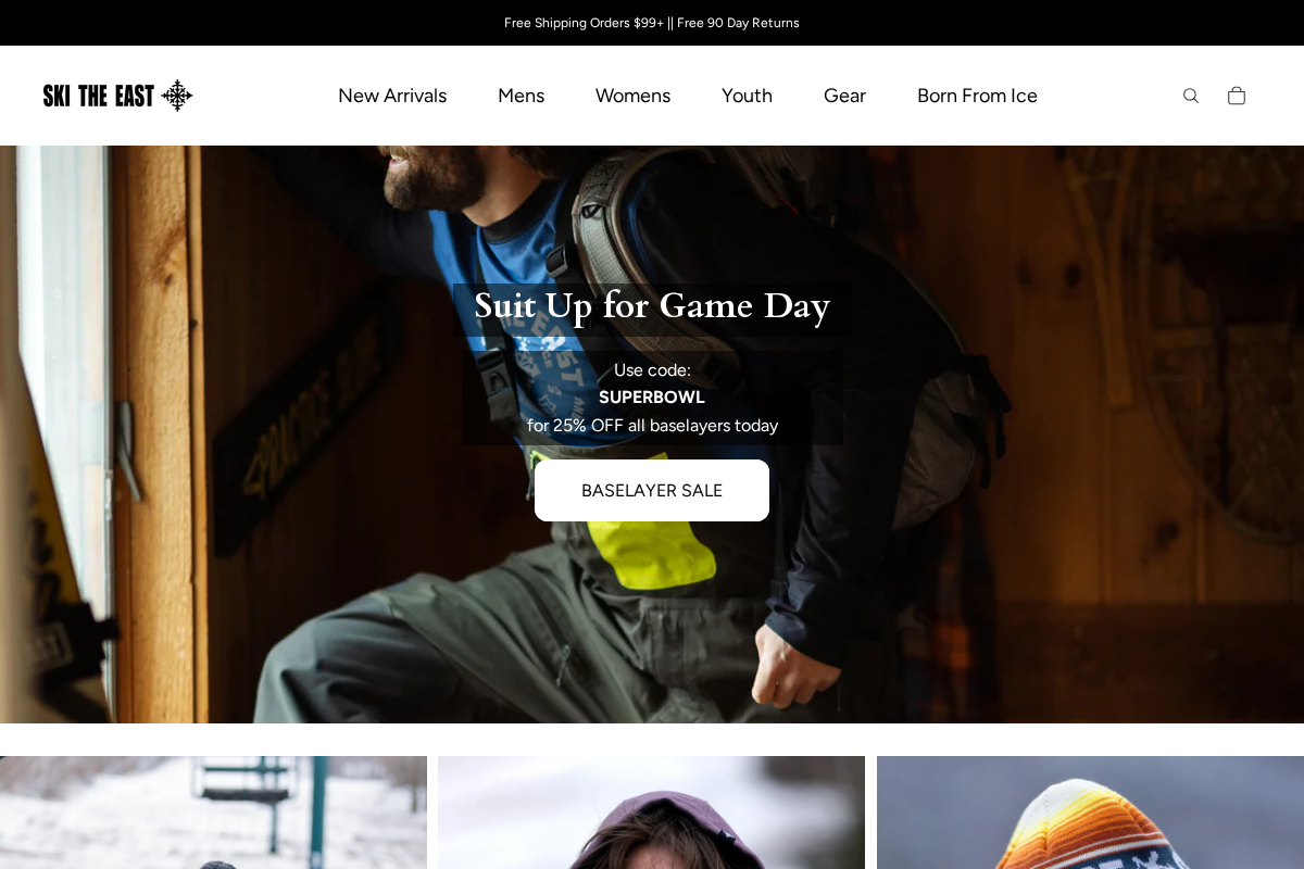 Ski The East homepage screenshot