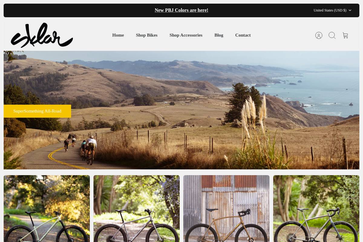 sklarbikes.com homepage screenshot