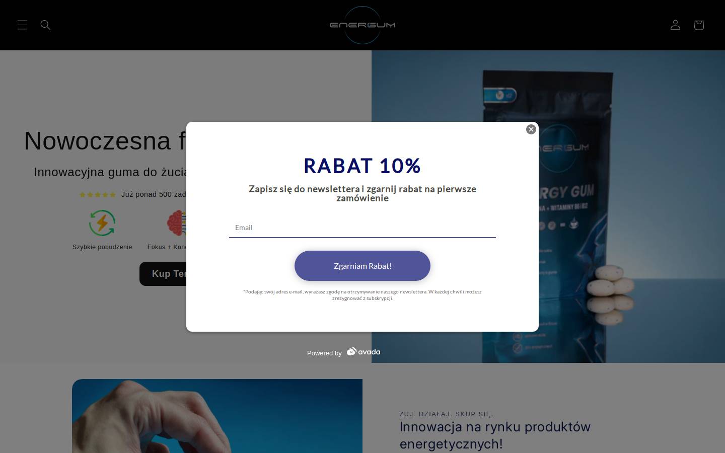 sklepenergum.pl homepage screenshot