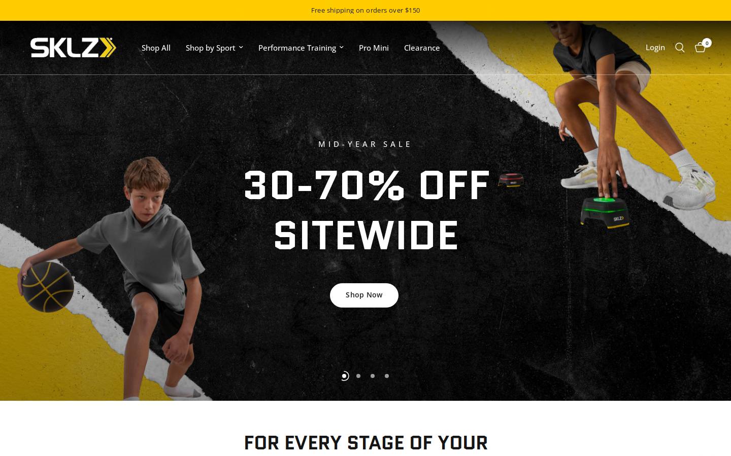 SKLZ homepage screenshot
