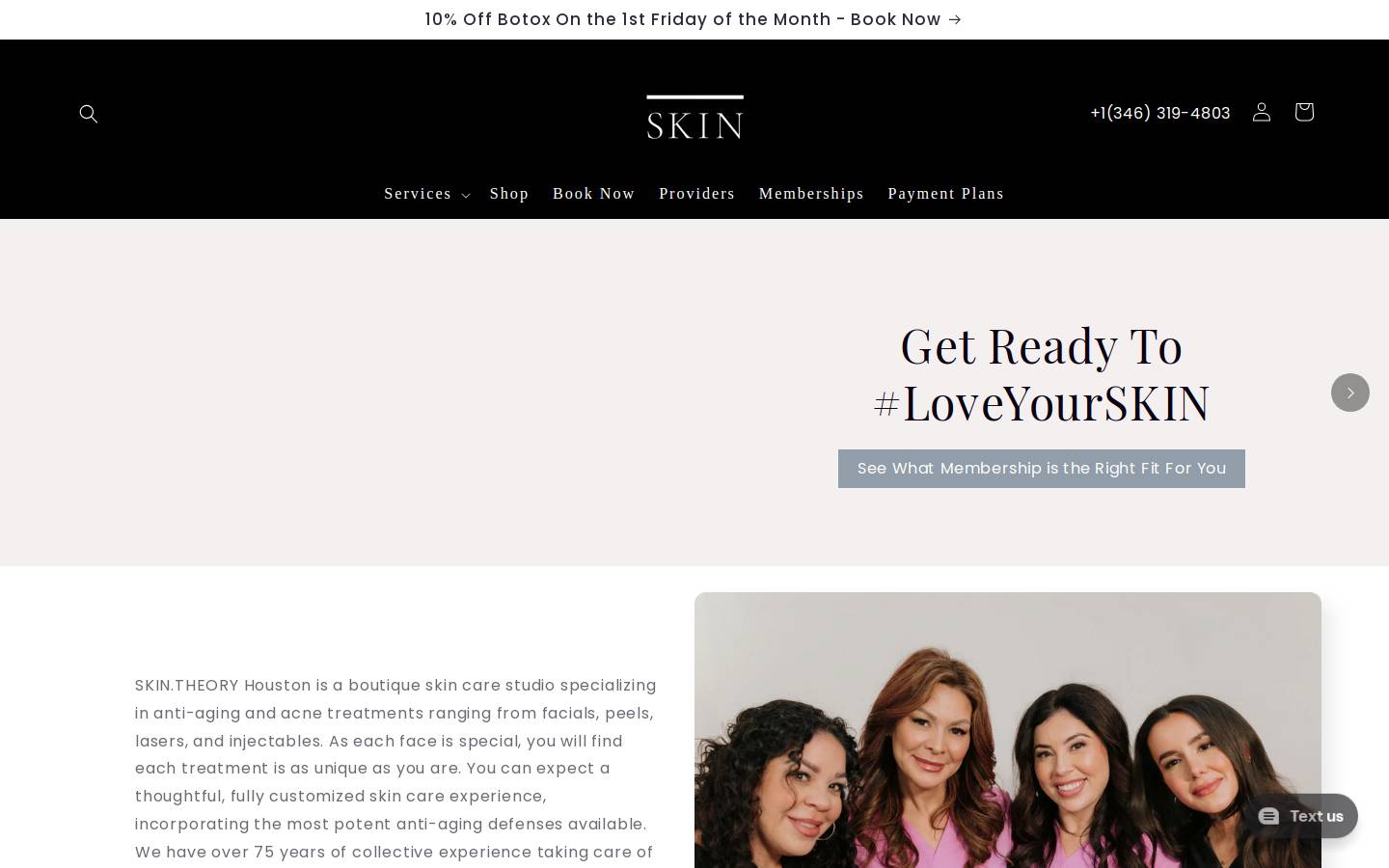 sknhouston.com homepage screenshot