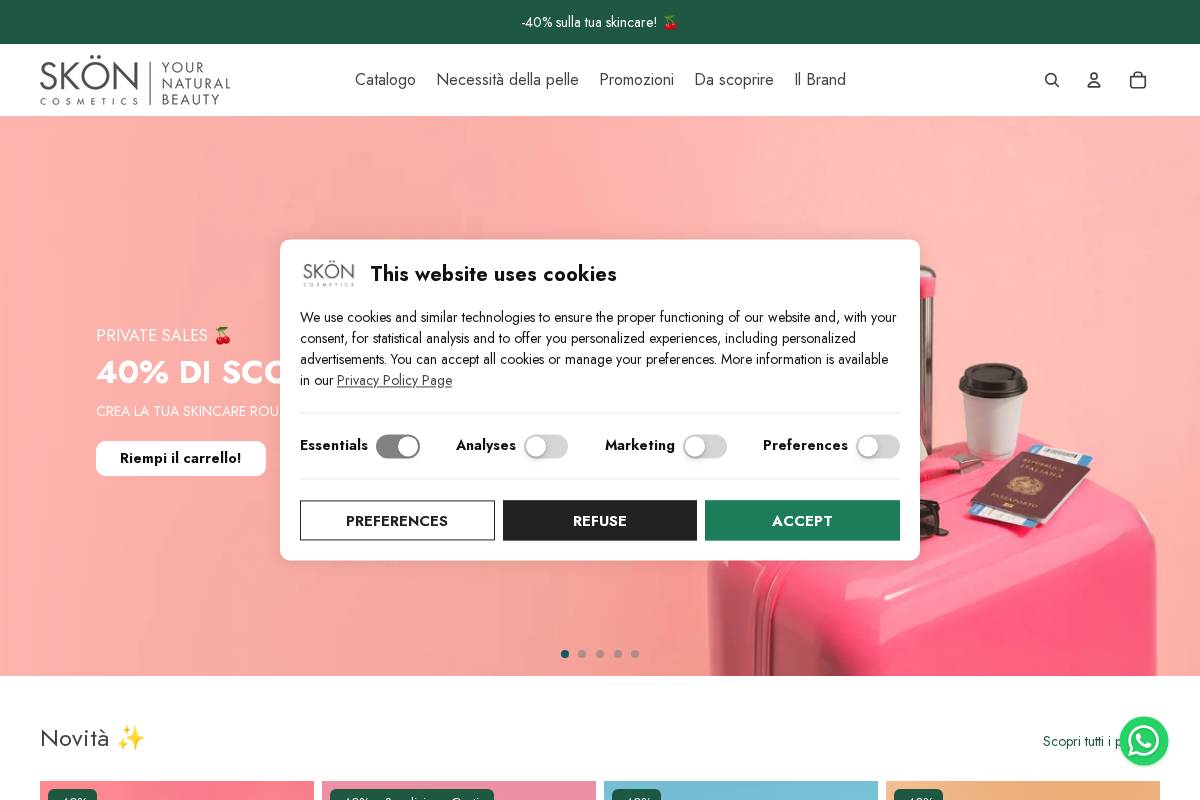Skön Cosmetics - Prodotti Cosmetica Bio homepage screenshot