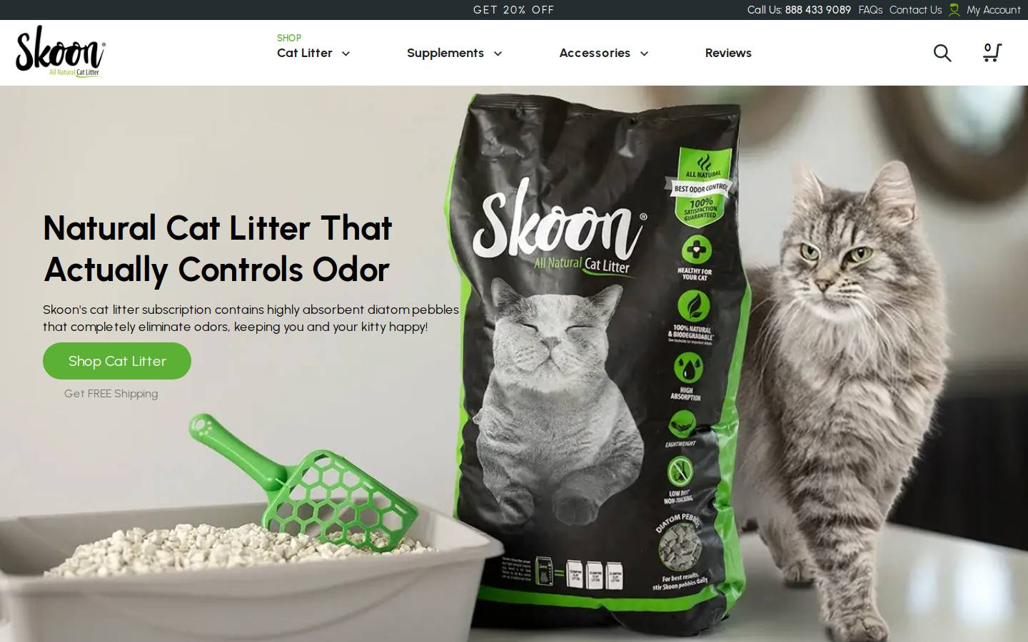 skooncatlitter.com homepage screenshot