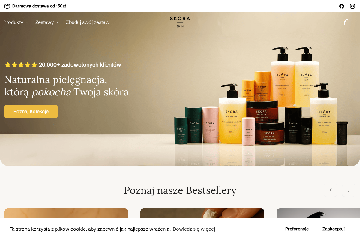 Skora homepage screenshot