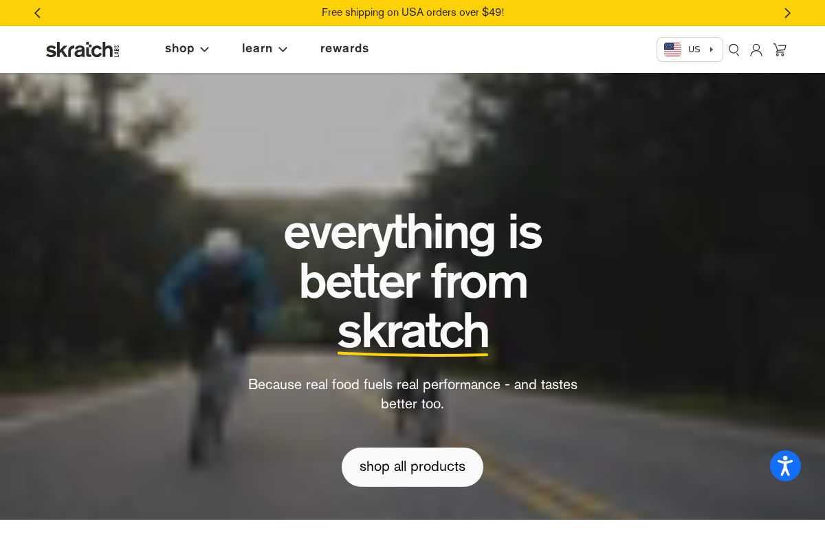 Skratch Labs homepage screenshot