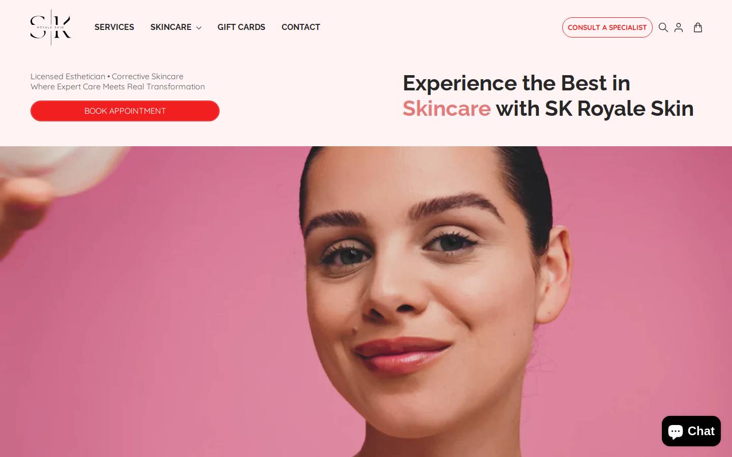 skroyaleskin.ca homepage screenshot