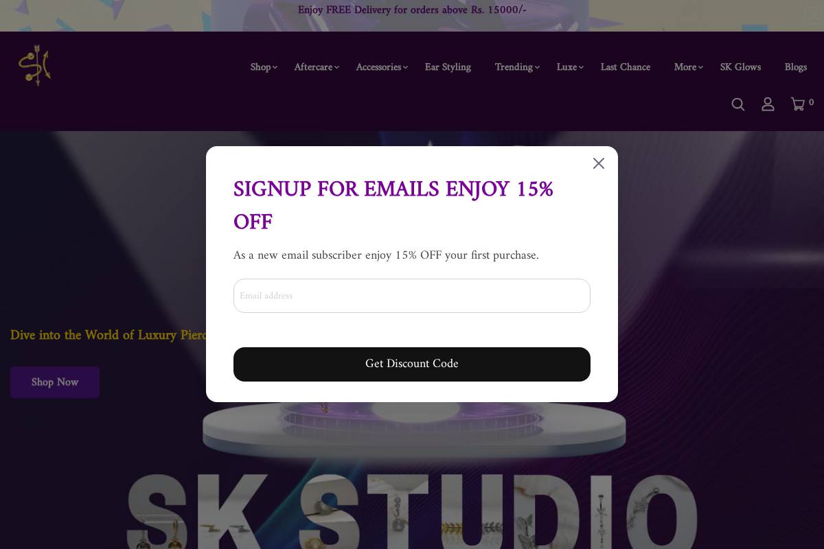 skstudio.shop homepage screenshot