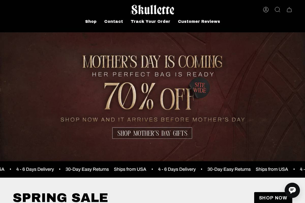 Skullette homepage screenshot