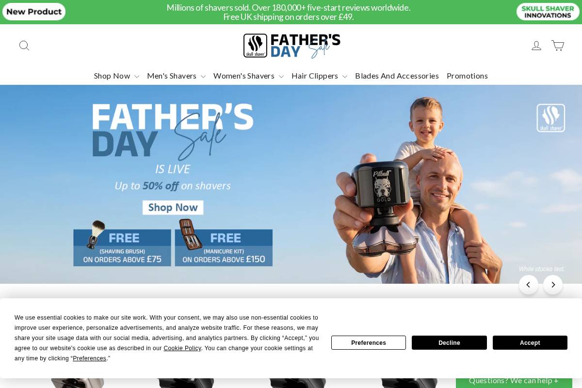 Skullshaver homepage screenshot