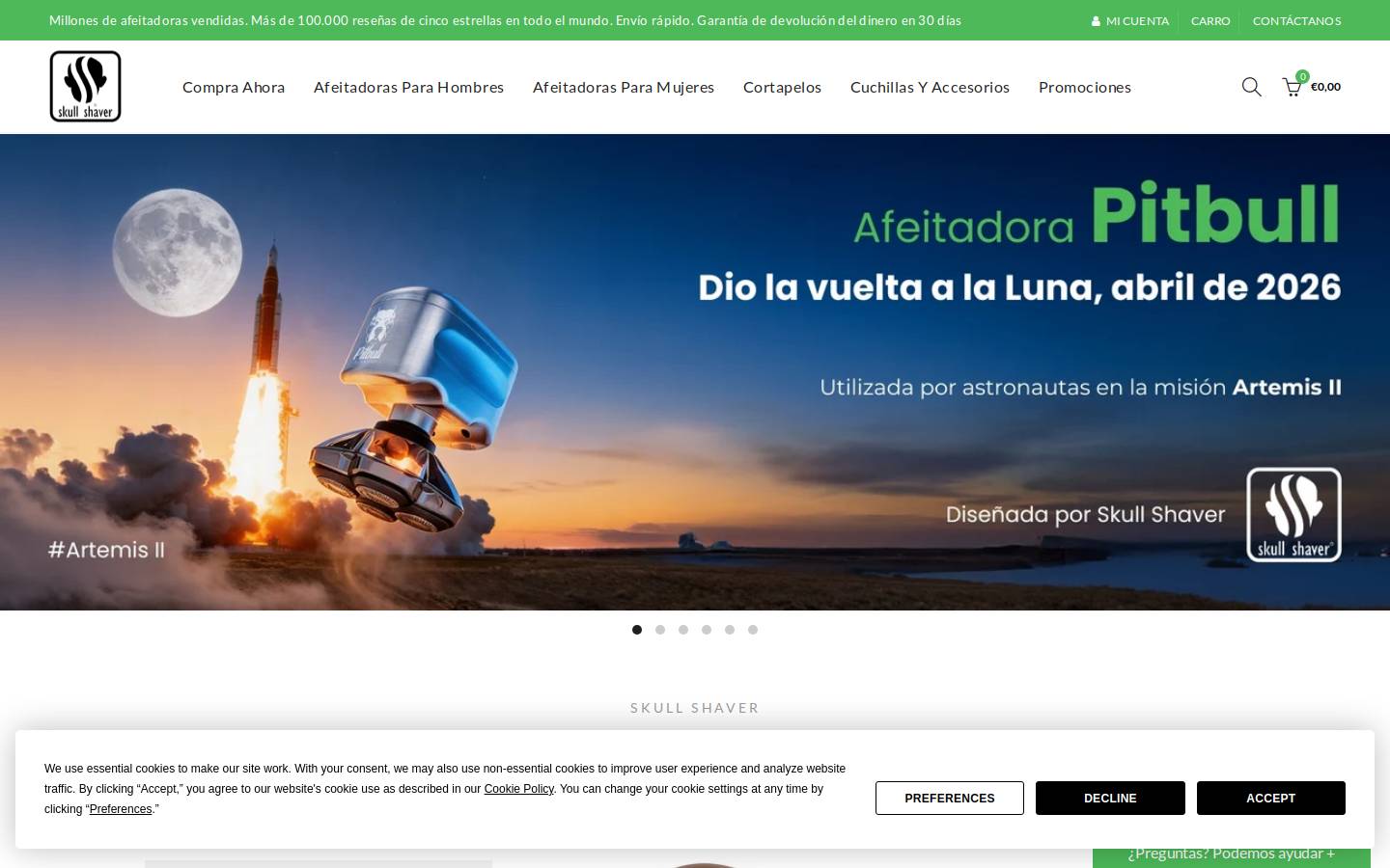Skullshaver homepage screenshot