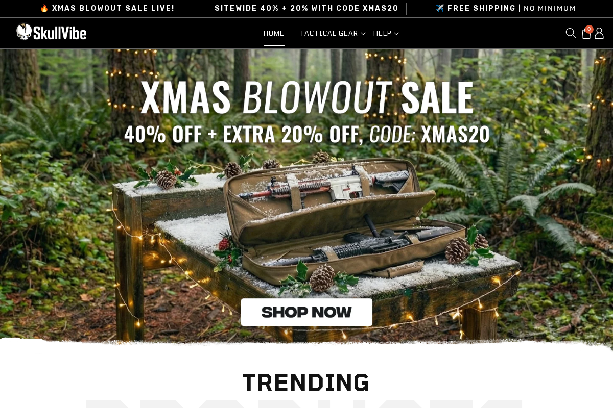 SkullVibe homepage screenshot