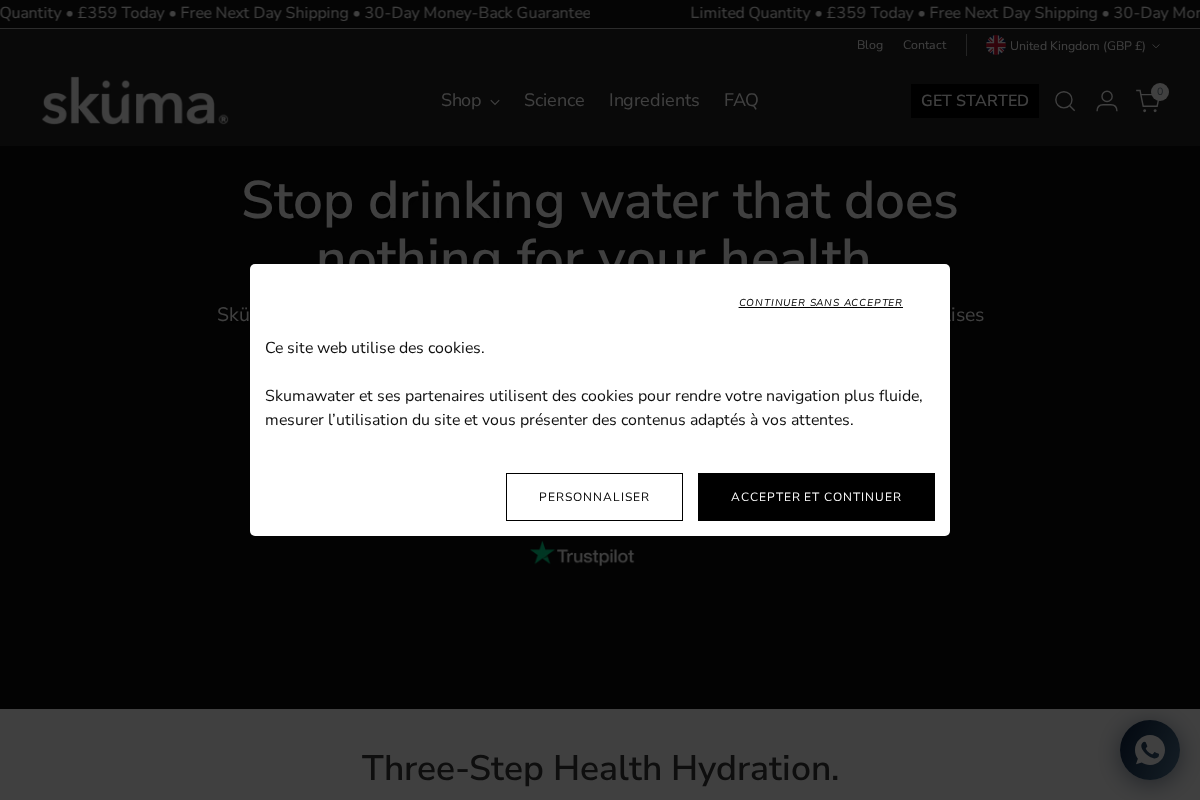 Sküma Water homepage screenshot