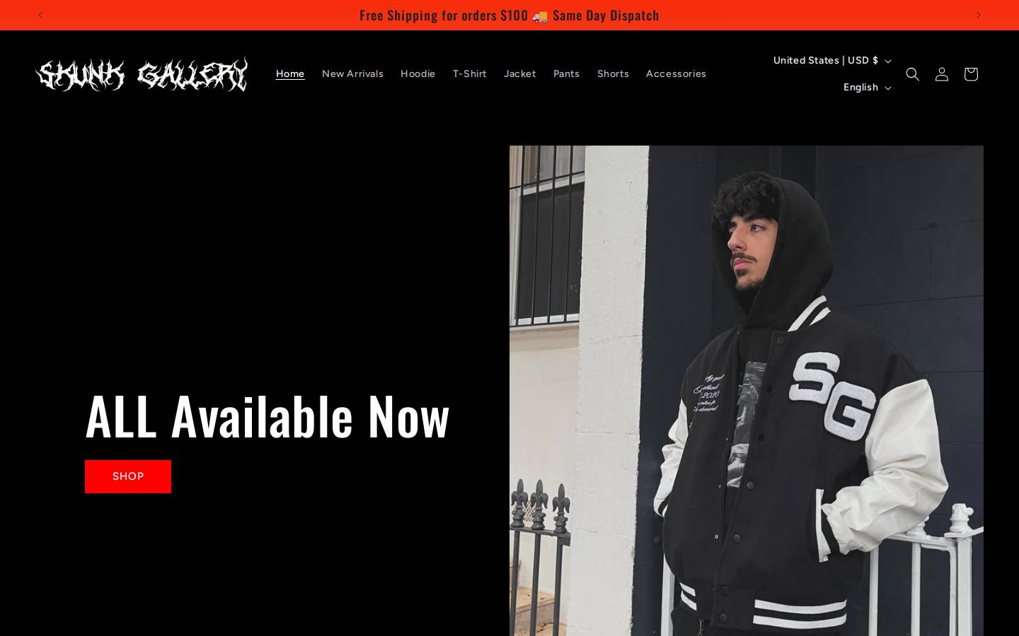 skunkgallery.com homepage screenshot