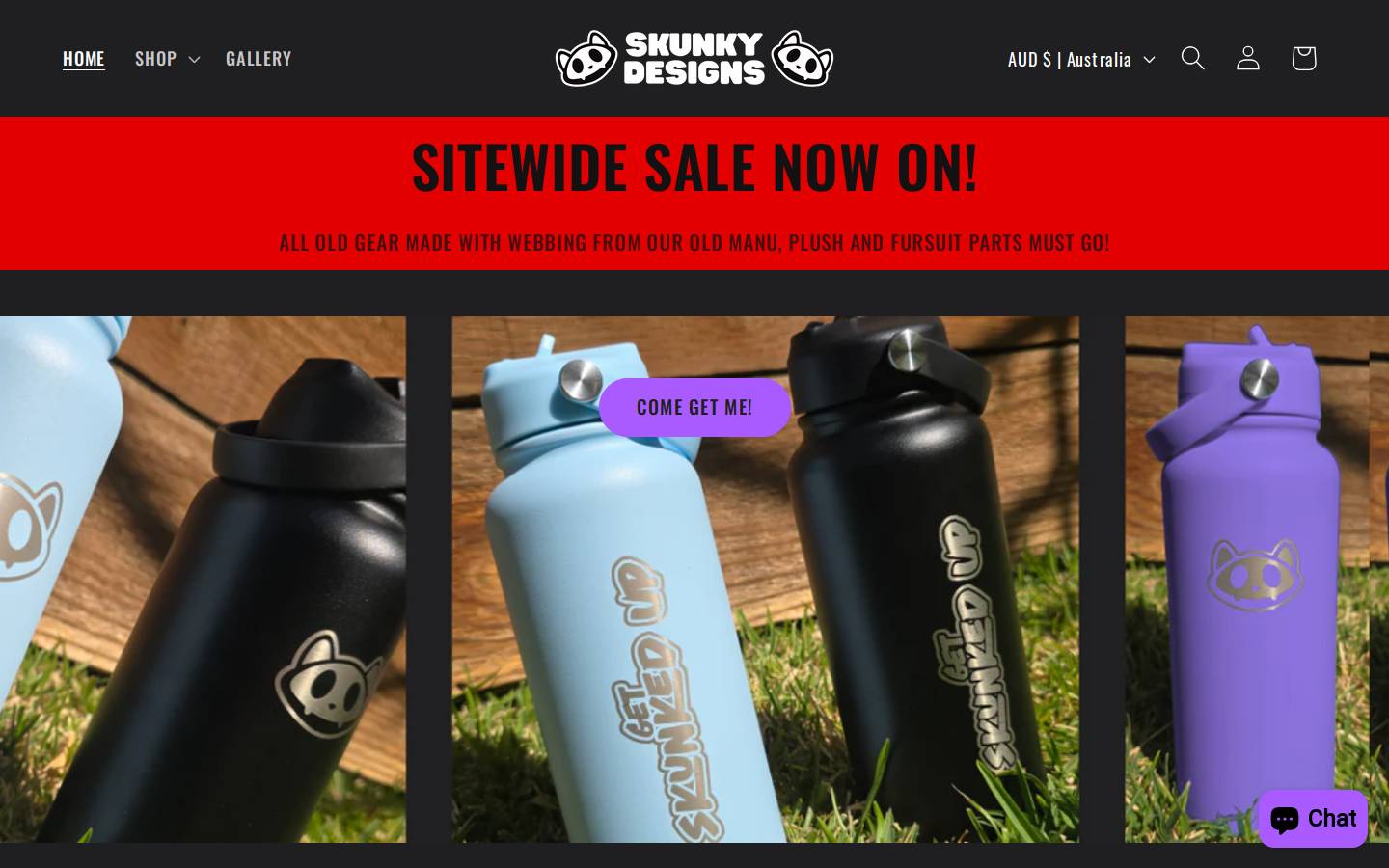 skunkydesigns.com homepage screenshot