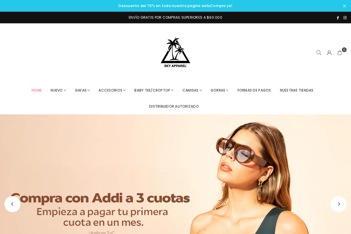 SKY APPAREL homepage screenshot