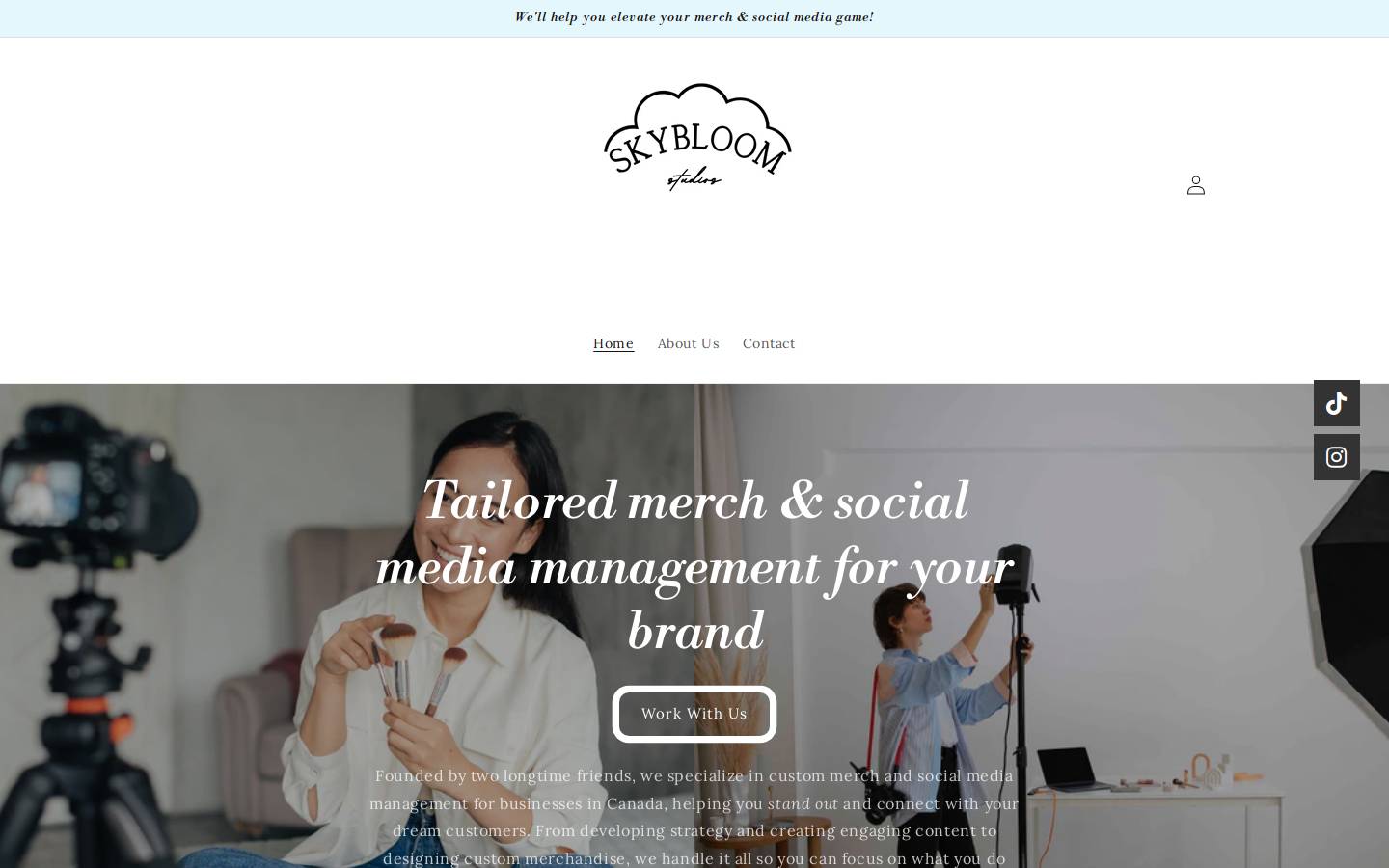 skybloomstudios.co homepage screenshot
