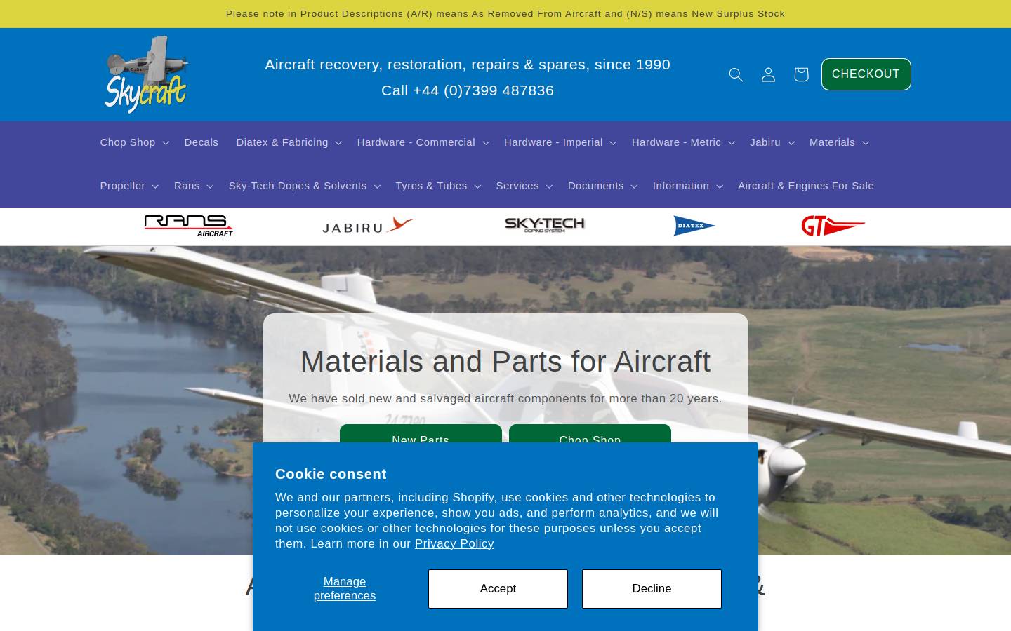 Skycraft homepage screenshot