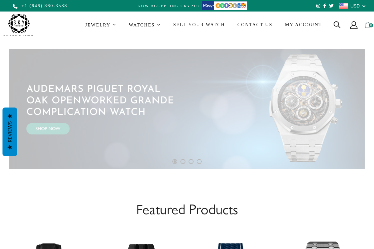 Sky Diamonds homepage screenshot