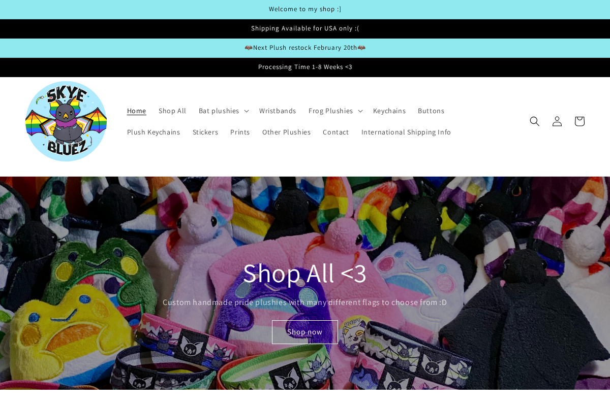 SkyeBluez homepage screenshot