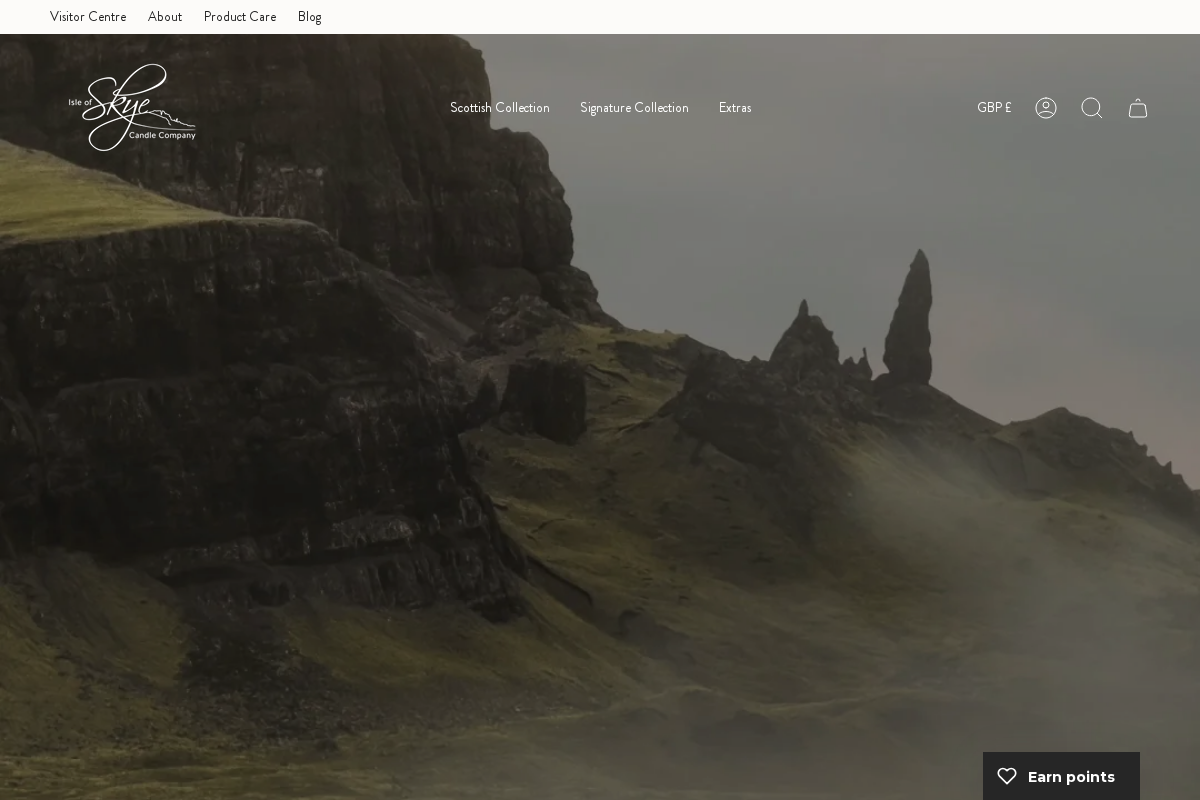 Isle of Skye Candle Co. homepage screenshot
