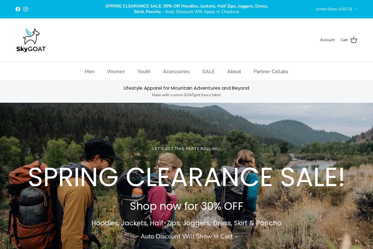 skygoatusa.com homepage screenshot