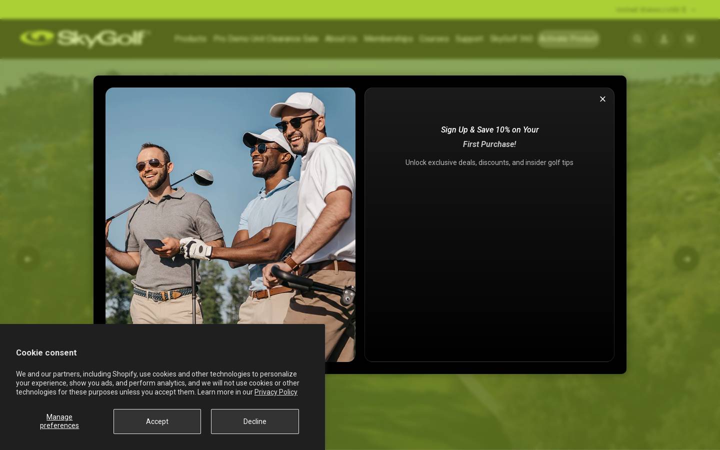 SkyCaddie homepage screenshot